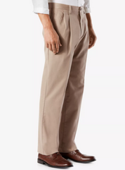 Dockers Big & Tall Easy Classic Pleated Khaki Stretch Pants Dark Beige 38 x 36
