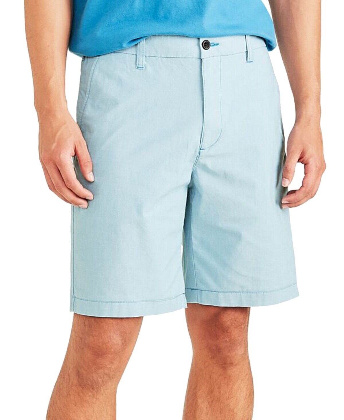 Dockers Mens Ultimate Stretch Solid Supreme Cendre Blue Chambray 42 x 9