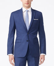 Calvin Klein Mens Slim fit Suit Jacket Blazer 40 L Navy Blue Solid Stretch