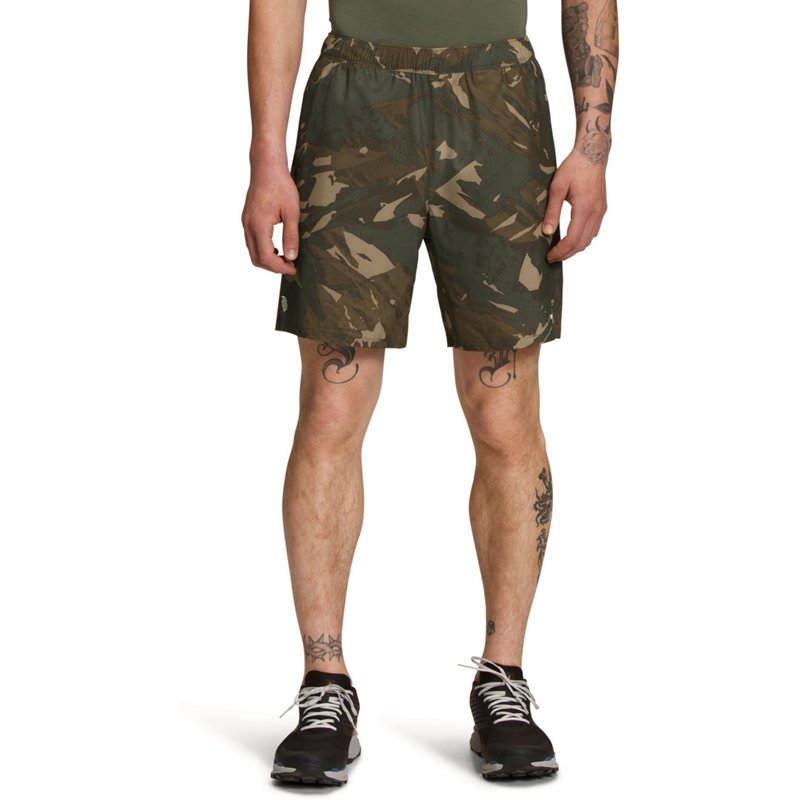 The North Face Men's Printed Wander Shorts Taupe Green Camo XL