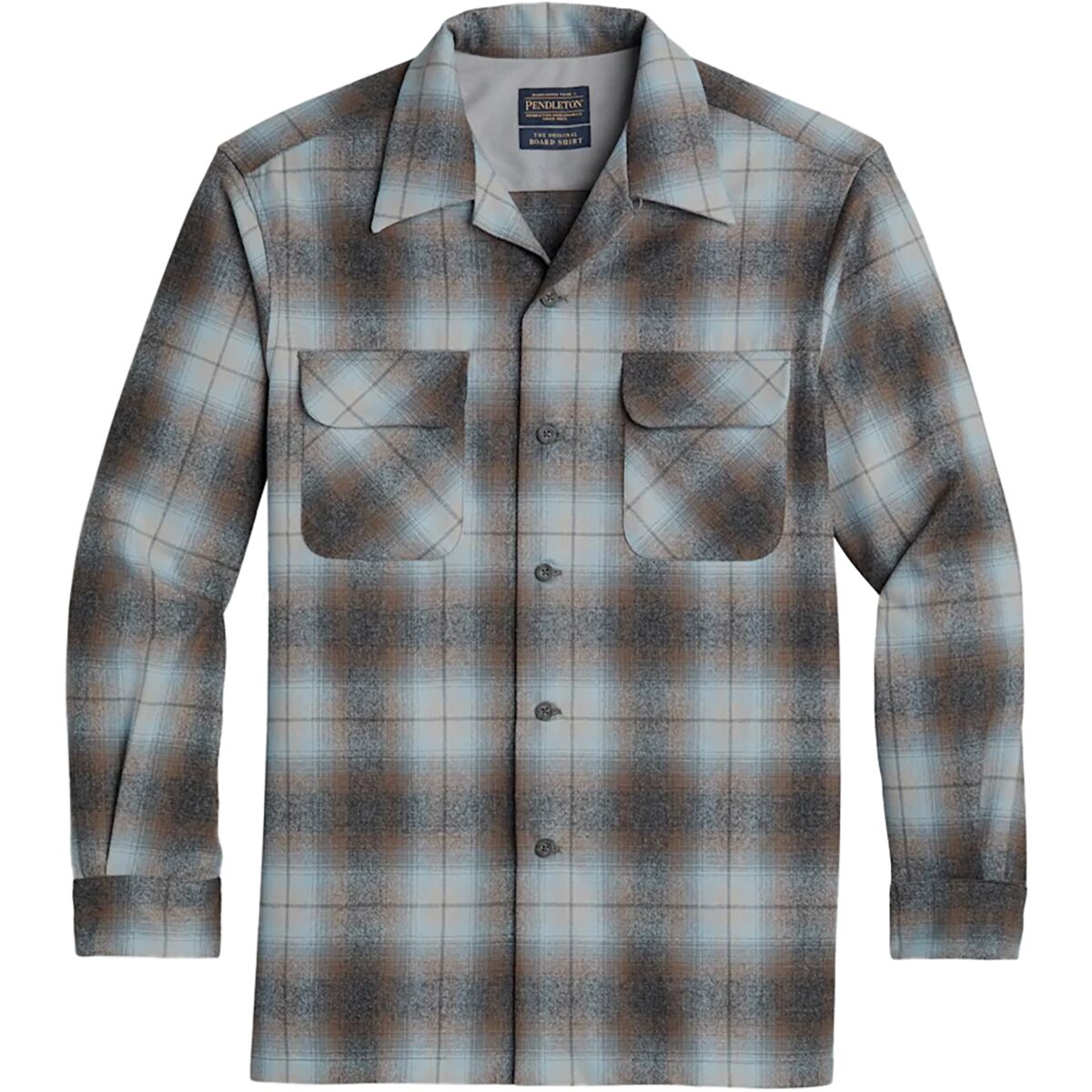 Pendleton Men's Wool Button Down Original Board Shirt Large Oxford tan blue Wool