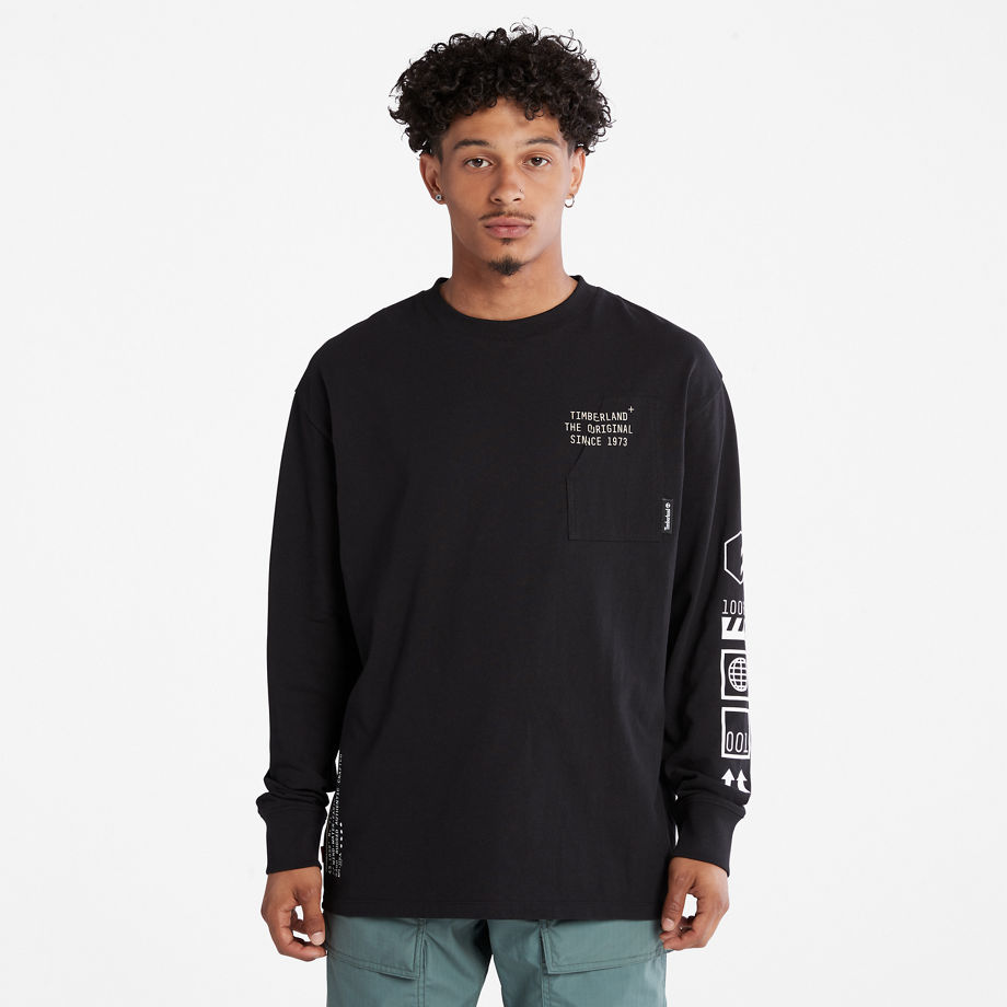 Timberland Men's Organic Progressive Utility Long Sleeve T Shirt Black Medium