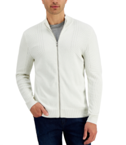 I.N.C. International Concepts Mens Full Zip Sweater French Vanilla 2XL