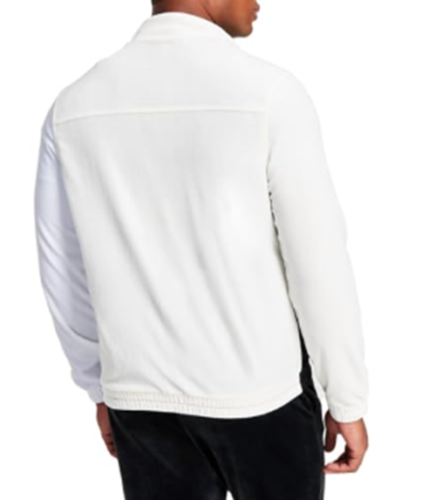 INC International Concepts Men's Regular Fit Color Blocked Velour Jacket White Small