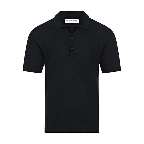 Orlebar Brown Mens Maranon Mercerized Cotton Polo Shirt Medium Navy Blue