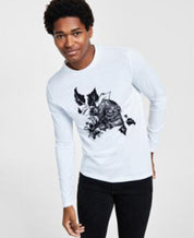 INC International Concepts Mens Classic-Fit Long Sleeve T Shirt White Medium