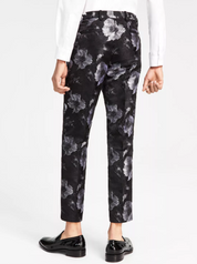 I.N.C. Mens Elm Slim-Fit Floral Jacquard Deep Black 38 x 32
