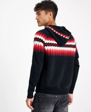 INC International Concepts Mens Ollie Geo-Print Hoodie Sweater Black XS Cashmere