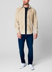 Blanknyc Mens Suede Leather Shirt Jacket Shacket Medium Beige Tan
