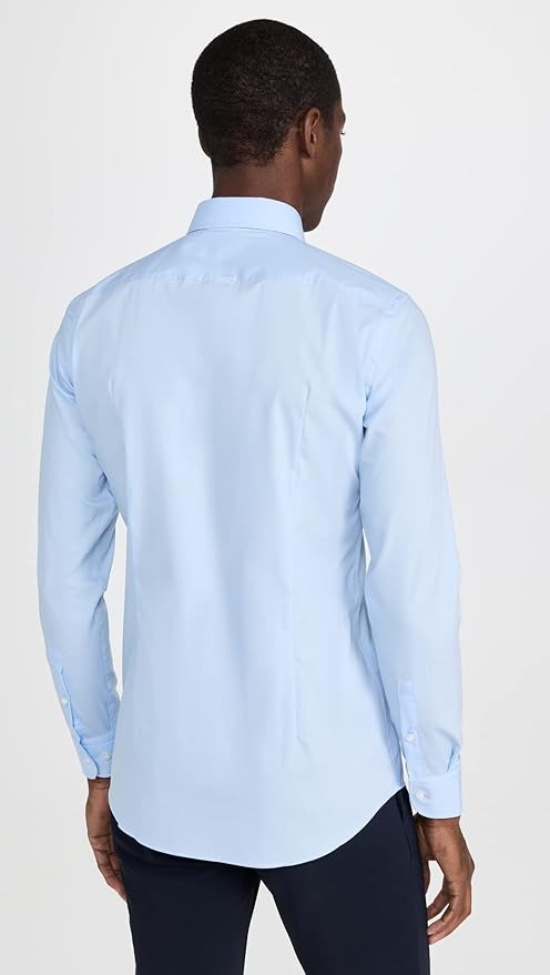 Hugo Boss Mens Slim fit Hank Kent Button-Up Dress Shirt 15 Blue