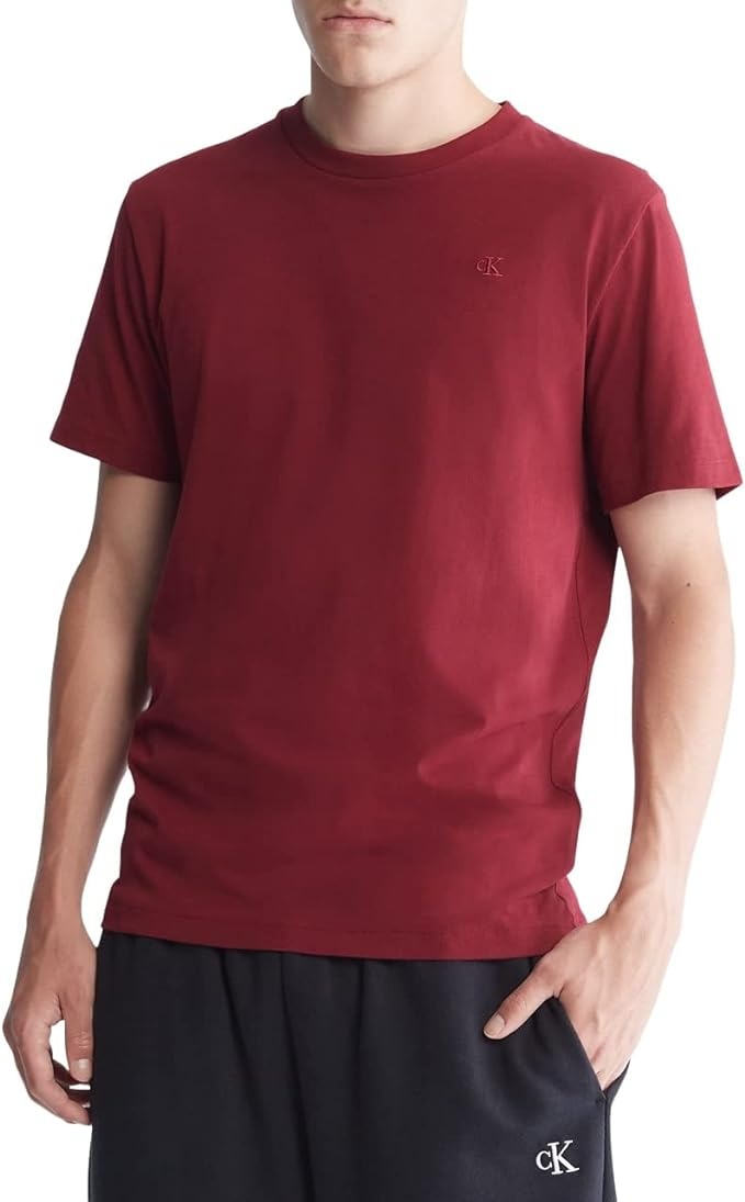 Calvin Klein Men's Smooth Cotton Solid Crewneck T Shirt XS Red
