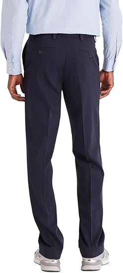 Docker's Mens Classic fit Casual Pants 33 / 30 Navy Blue Solid