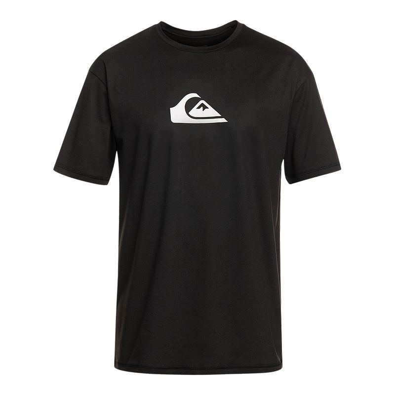 Quiksilver Mens Regular fit Short Sleeve Graphic T-Shirt Shirt Small Black Solid