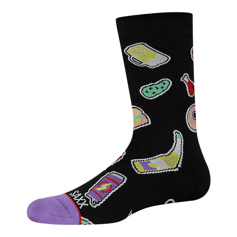 Saxx Mens Whole Package Crew Socks Black 7 - 12