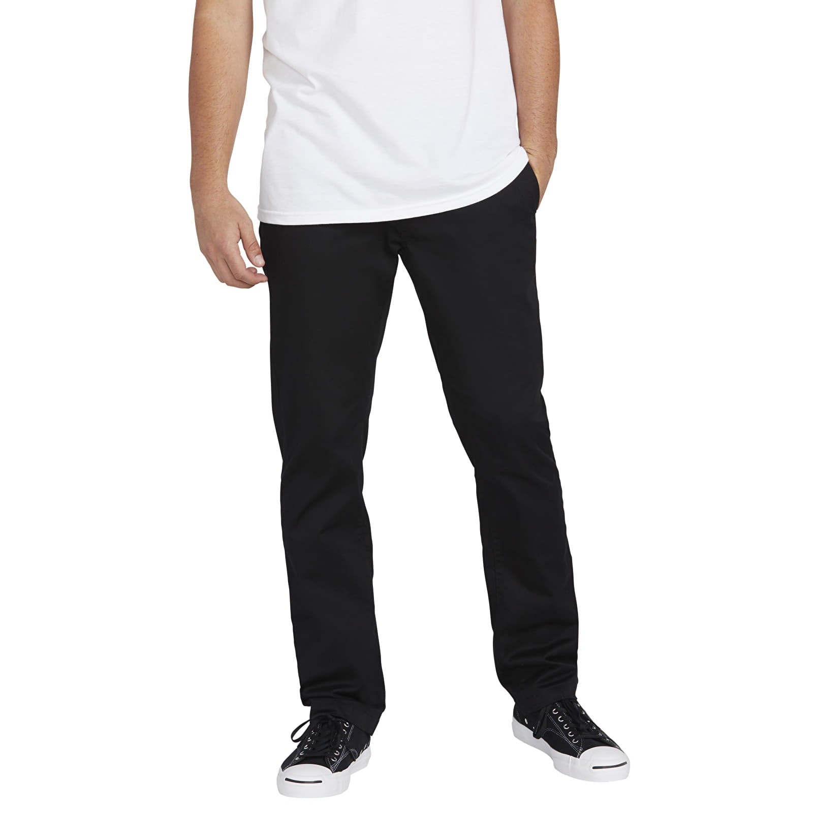 Volcom Mens Modern fit Chinos Pants 36 / 32 Black Solid Stretch