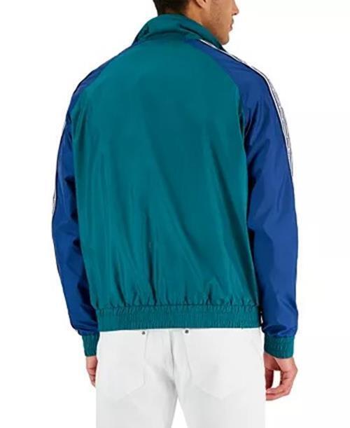 Michael Kors Men's Colorblocked River Blue Light Jacket Medium Wind Breaker