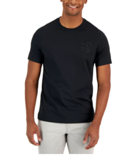 Michael Kors Mens Short-Sleeve T-Shirt Embroidered Black XL