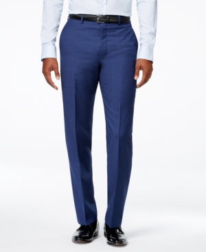 Calvin Klein Mens Slim fit Wool Dress Pants 30 / 30 Blue Solid