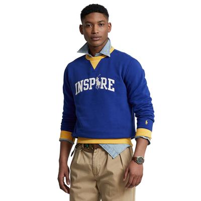 Polo Ralph Lauren Mens Pullover Fleece Sweatshirt  Blue Yellow XS