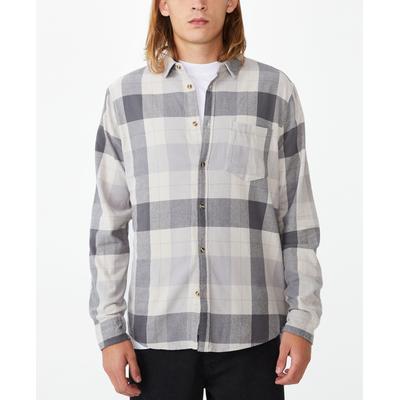 Cotton On Men's Camden Long Sleeve Button Down Shirt Faded Charcoal Check XL