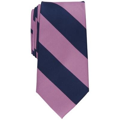 Club Room Mens Classic fit Tie Necktie One Size Pink Navy Blue Striped