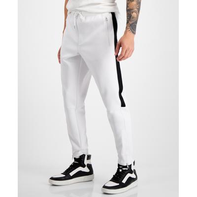 INC International Concepts Men's Neoprene Track Jogger Pants White Pure XXL