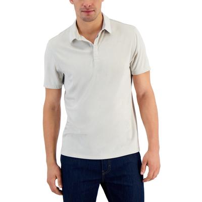 Alfani Men's AlfaTech Stretch Solid Short Sleeve Polo Shirt Moonstruck XL