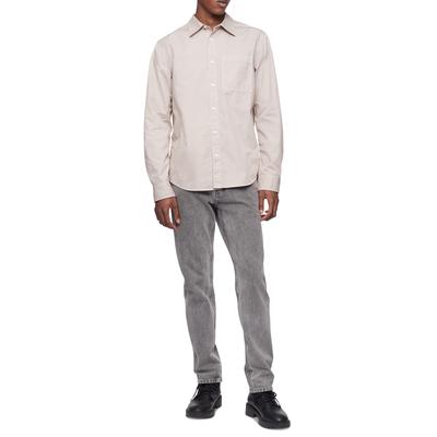Calvin Klein Mens Brown Cotton Button Down Shirt Size Large