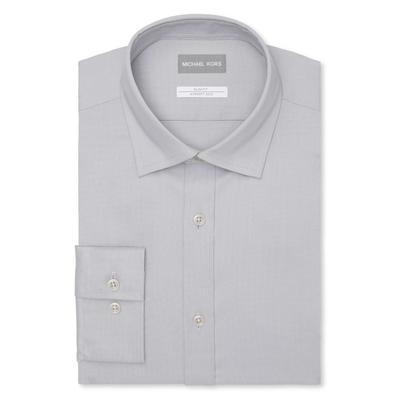 Michael Kors Mens Slim fit Long Sleeve Button-Up Shirt XXL Gray Solid
