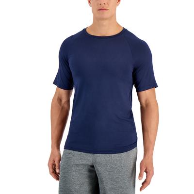 Club Room Men's Short-Sleeve Rashguard T Shirt Blue Small