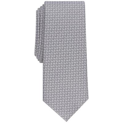 Alfani Men's Slim Geometric Tie Silver Grey Necktie