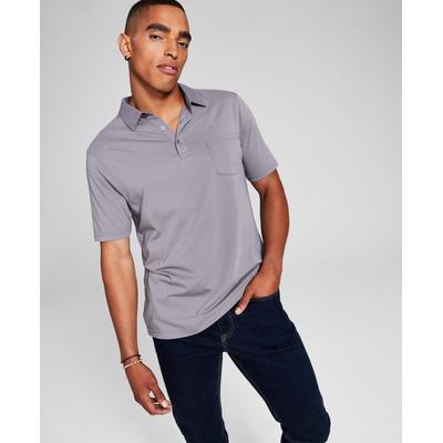 And Now This Mens Pocket Collared Polo Shirt  Gray Small