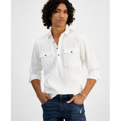 INC International ConceptsMens Popover Regular Fit Buttondown Shirt Inc White Small