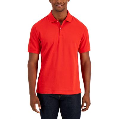 Club Room Classic Fit Performance Polo Shirt Medium Red Large