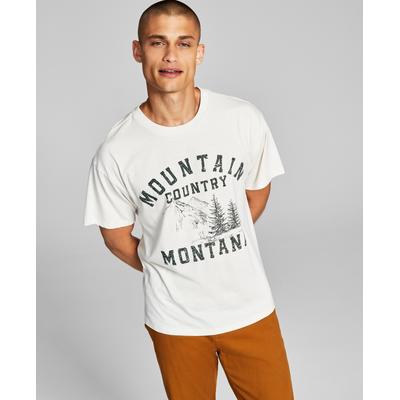 And Now This Mens Mountain Country Moonbeam T shirt Cream  Small