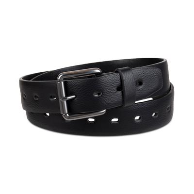 Levi's Men's Faux Leather Perforated Stretch Belt Black Large