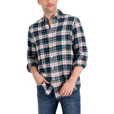Club Room Mens Buffalo Plaid Button Down Shirt Green 2XL
