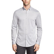 Calvin Klein Mens Extra-Slim fit Dress Shirt XS Long Sleeve Light Grey