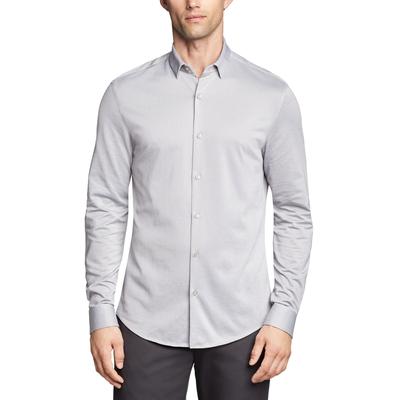 Calvin Klein Mens Extra-Slim fit Dress Shirt XS Long Sleeve Light Grey