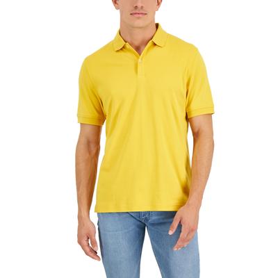 Club Room Gold Xl Mens Ribbed Trim Polo Shirt Xl
