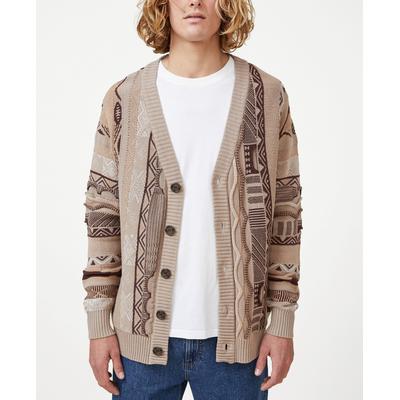 Men's Vintagelike Knit Cardigan Sweater Cotton On Brown Xl