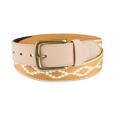 Sun Stone Men's Printed Fabric Belt Gold Large / XL