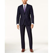 Kenneth Cole Mens Slim fit 2 Piece Suit 40 R / 33 Waist Navy Blue Solid Stretch