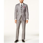 Kenneth Cole Mens Slim fit 2 Piece Suit 36 R / 29 Waist Light Grey Solid Stretch