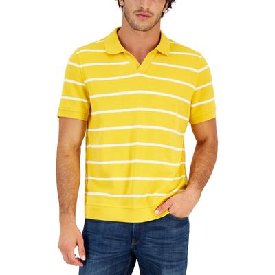 Club Room Men's Yellow Stripe Polo Shirt Xxl