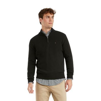 Men's Tommy Hilfiger Combed-Cotton Quarter-Zip Sweater Small Black