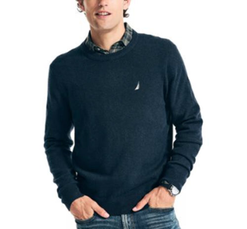 Nautica Mens Sustainably Crafted Crewneck Sweater Navy 2XL