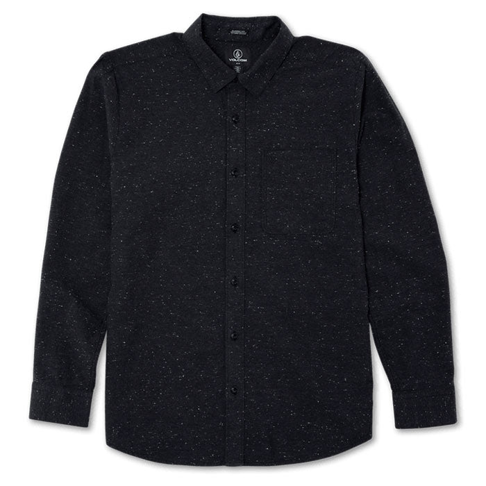 Volcom Men's Date Knight Button Down Shirt Black Medium