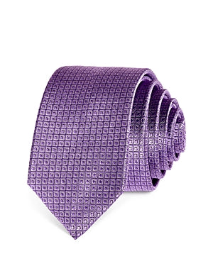 The Mens Store   Textured Solid 6cm Classic Mens Tie Purple