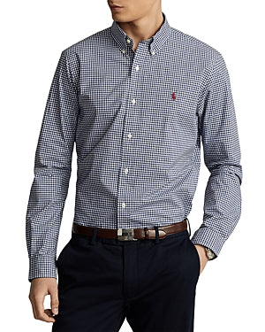 Polo Ralph Lauren Classic Fit Gingham Stretch Poplin Shirt XXL 2XL Blue